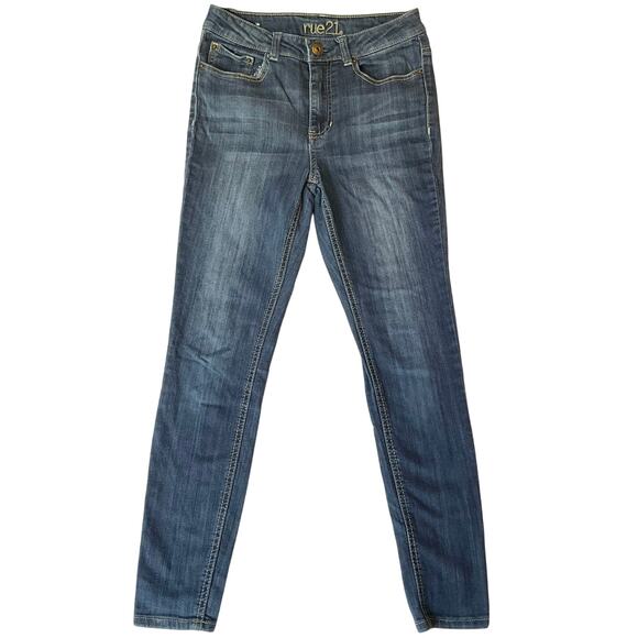 Rue 21 Women Jean Jeggings size 4S Blue High Rise Stretch - Picture 1 of 11